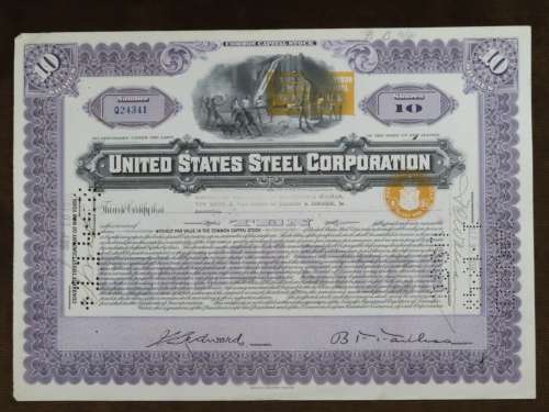 1938 United States Steel Corporation, Stock Certificate, 10 Shares, Q24341