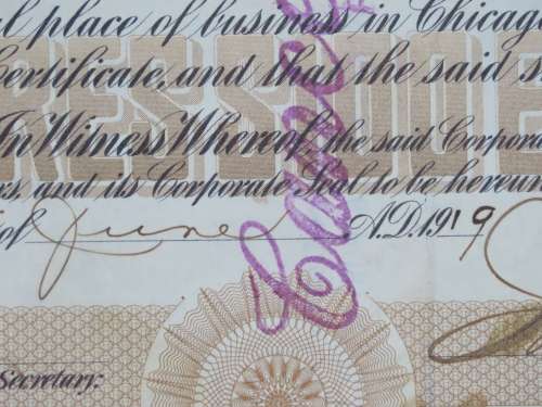 1919 Butler Brothers, Stock Certificate, 25 Shares, B21424