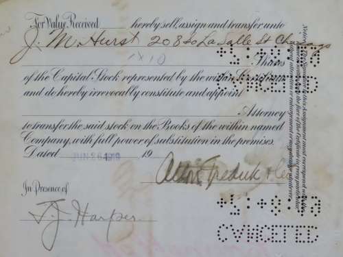 1919 Butler Brothers, Stock Certificate, 10 Shares, B21545