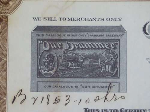 1919 Butler Brothers, Stock Certificate, 10 Shares, B21545