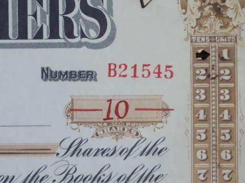1919 Butler Brothers, Stock Certificate, 10 Shares, B21545