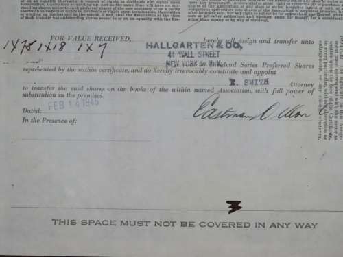 1946 New England Gas and Electric Association, Stock Certificate, 100 Shares, 2851