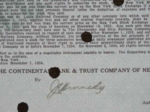 1947 New York Chicago and St Louis Railroad Company, Stock Certificate, 5 Shares, 15470