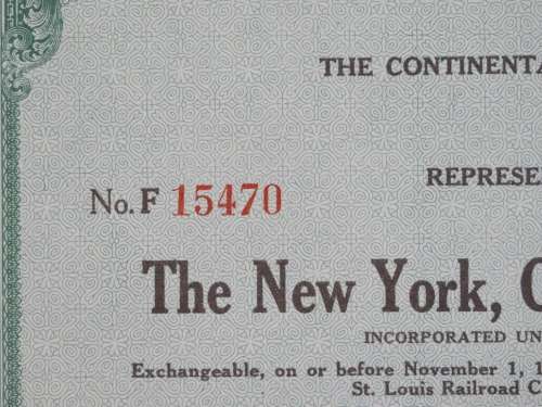 1947 New York Chicago and St Louis Railroad Company, Stock Certificate, 5 Shares, 15470