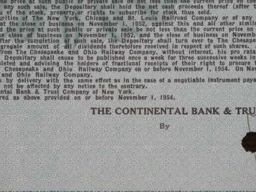 1947 New York Chicago and St Louis Railroad Company, Stock Certificate, 25 Shares, 61887