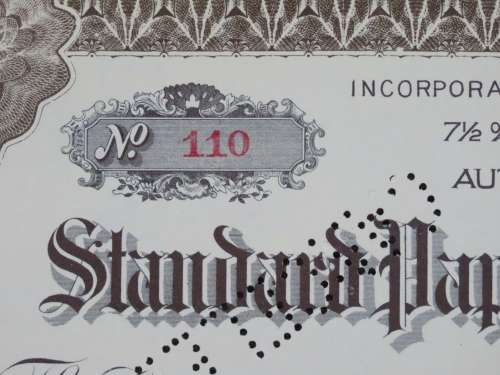 1924 Standard Paper Manufacturing Company, Stock Certificate, 15 Shares, 110