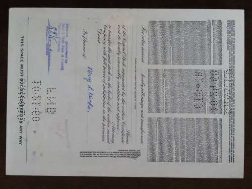 1937 United Printers and Publishers, Stock Certificate, 100 Shares, C444