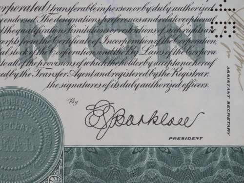 1937 United Printers and Publishers, Stock Certificate, 100 Shares, C444