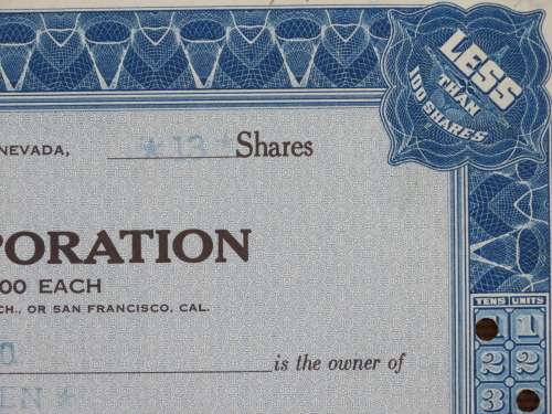 1945 Kaiser Frazer Corporation, Stock Certificate, 13 Shares, 05158