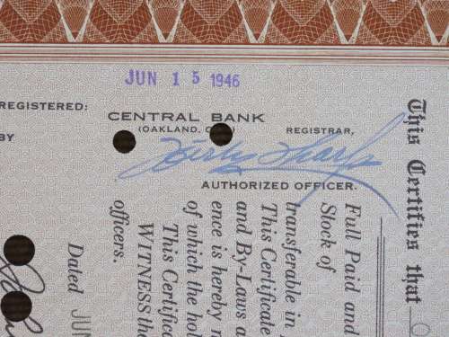 1946 Kaiser Frazer Corporation, Stock Certificate, 100 Shares, S11957