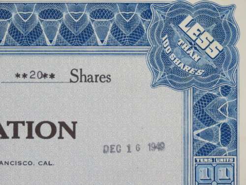 1946 Kaiser Frazer Corporation, Stock Certificate, 20 Shares, 15982