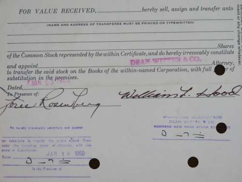 1949 Kaiser Frazer Corporation, Stock Certificate, 100 Shares, 95650