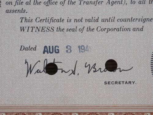 1949 Kaiser Frazer Corporation, Stock Certificate, 100 Shares, 95650