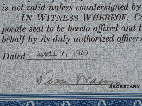 1949 Cosgrove Coal Company, Stock Certificate, 8 Shares, C248
