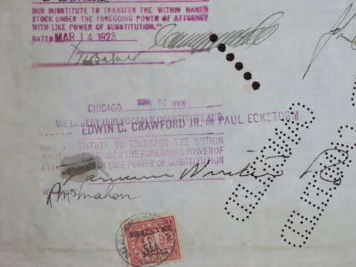 1920 National Tea Company, Stock Certificate, 5 Shares, 802