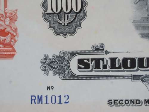 1948 St Louis San Francisco Railway Company, $1000 Bond Certificate RM1012