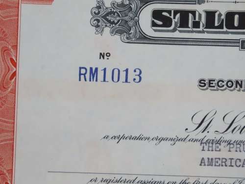 1948 St Louis San Francisco Railway Company, $1000 Bond Certificate RM1013