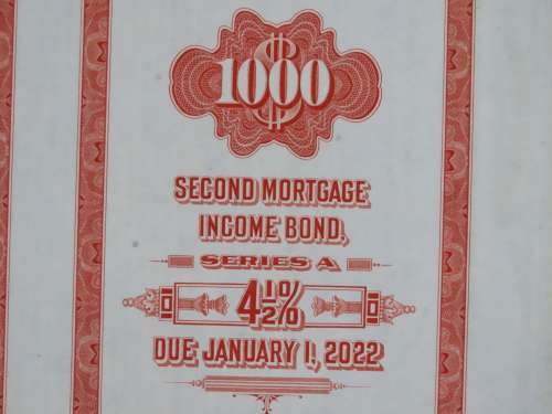 1948 St Louis San Francisco Railway Company, $1000 Bond Certificate RM1013