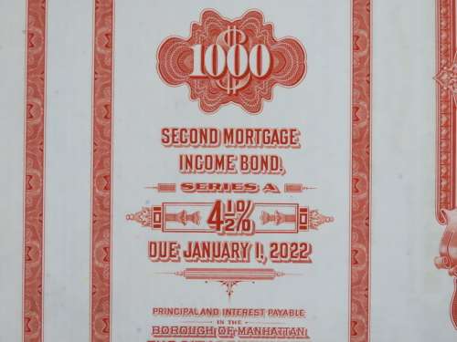 1948 St Louis San Francisco Railway Company, $1000 Bond Certificate RM1016