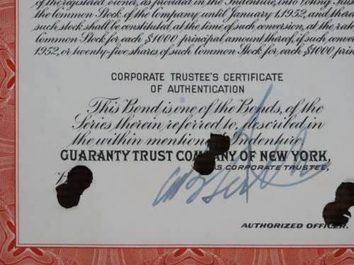 1948 St Louis San Francisco Railway Company, $1000 Bond Certificate RM1016