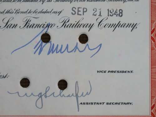 1948 St Louis San Francisco Railway Company, $1000 Bond Certificate RM244