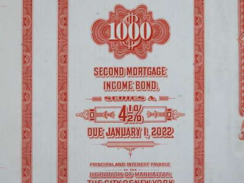 1948 St Louis San Francisco Railway Company, $1000 Bond Certificate RM244