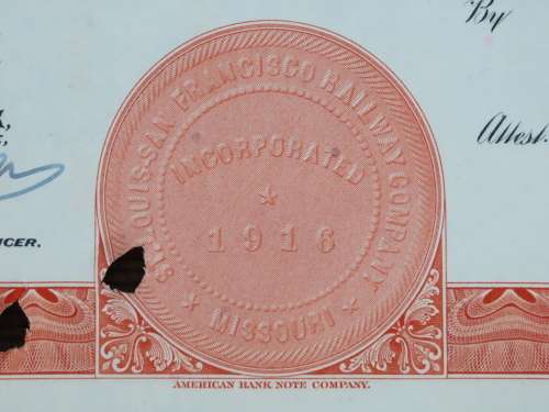 1948 St Louis San Francisco Railway Company, $1000 Bond Certificate RM246