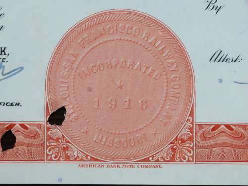 1948 St Louis San Francisco Railway Company, $1000 Bond Certificate RM248