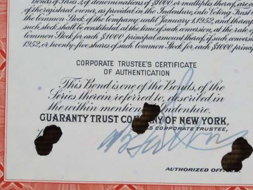 1948 St Louis San Francisco Railway Company, $1000 Bond Certificate RM1026