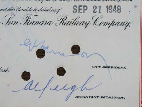 1948 St Louis San Francisco Railway Company, $1000 Bond Certificate RM1027