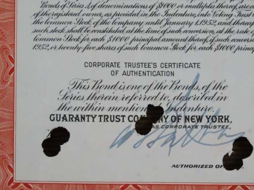 1948 St Louis San Francisco Railway Company, $1000 Bond Certificate RM1029