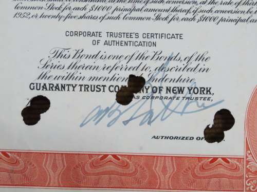 1948 St Louis San Francisco Railway Company, $1000 Bond Certificate RM1030
