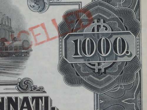1920 Pittsburgh Cincinnati Chicago and St Louis Railroad Company, $1000 Gold Bond Certificate 10158