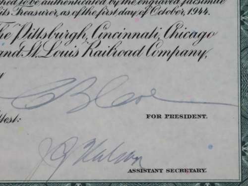 1944 Pittsburgh Cincinnati Chicago and St Louis Railroad Company, $1000 Bond Certificate 3704