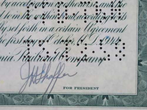 1944 Pittsburgh Cincinnati Chicago and St Louis Railroad Company, $1000 Bond Certificate 2461