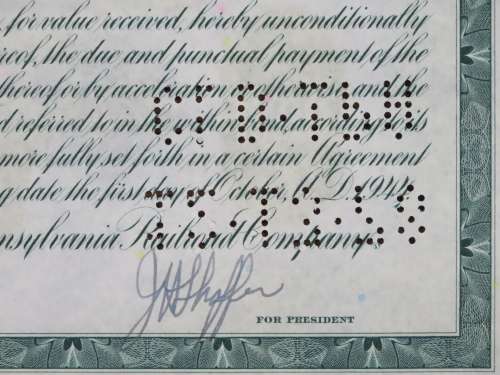 1944 Pittsburgh Cincinnati Chicago and St Louis Railroad Company, $1000 Bond Certificate 2462