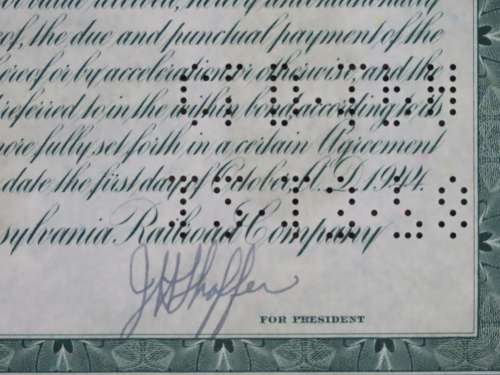 1944 Pittsburgh Cincinnati Chicago and St Louis Railroad Company, $1000 Bond Certificate 2463