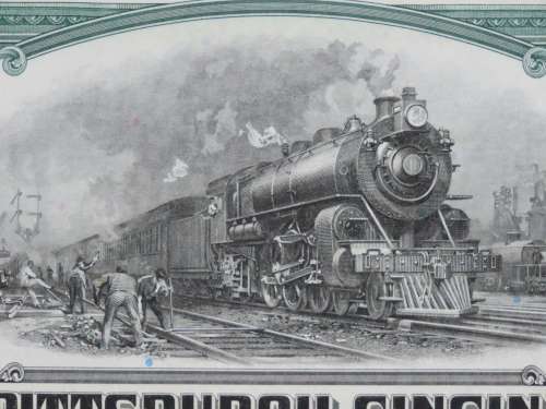 1944 Pittsburgh Cincinnati Chicago and St Louis Railroad Company, $1000 Bond Certificate 2464