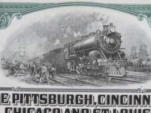 1944 Pittsburgh Cincinnati Chicago and St Louis Railroad Company, $1000 Bond Certificate 2465