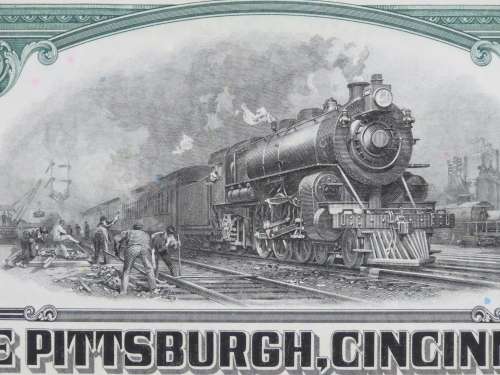 1944 Pittsburgh Cincinnati Chicago and St Louis Railroad Company, $1000 Bond Certificate 2465