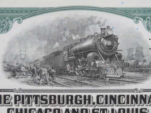1944 Pittsburgh Cincinnati Chicago and St Louis Railroad Company, $1000 Bond Certificate 2467