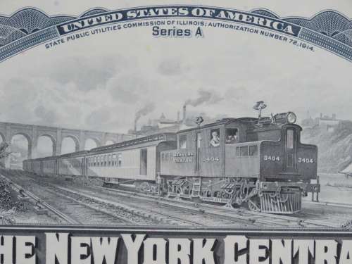 1913 The New York Central Railroad Company, $1000 Gold Bond Certificate 68802