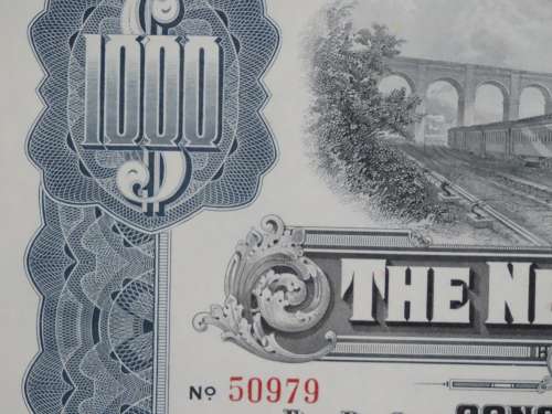 1913 The New York Central Railroad Company, $1000 Gold Bond Certificate 50979