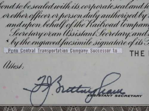 1931 The Pennsylvania Railroad Company, $1000 Gold Bond Certificate 24808