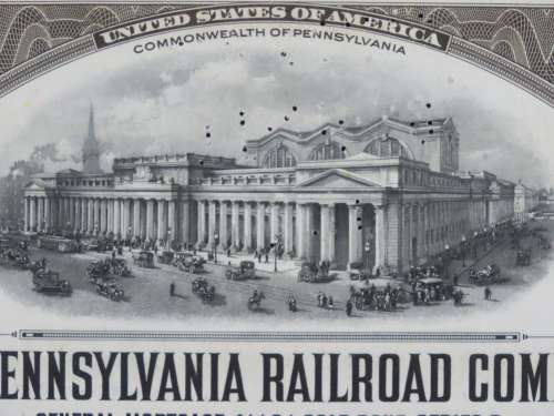 1931 The Pennsylvania Railroad Company, $1000 Gold Bond Certificate 38451