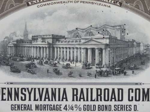 1931 The Pennsylvania Railroad Company, $1000 Gold Bond Certificate 44278