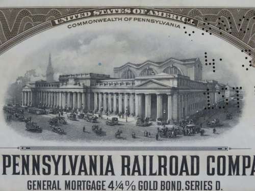 1931 The Pennsylvania Railroad Company, $1000 Gold Bond Certificate 9746