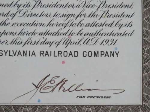 1931 The Pennsylvania Railroad Company, $1000 Gold Bond Certificate 48831