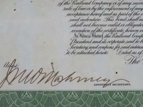1913 The New York Central Railroad Company, $1000 Bond Certificate 44843