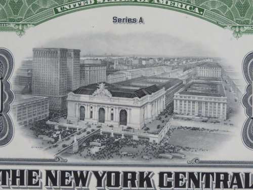 1913 The New York Central Railroad Company, $1000 Bond Certificate 66472